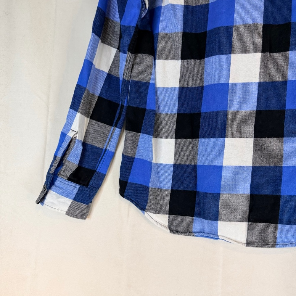 AMERICAN EAGLE Men’s Size S Shirt Button Down Blue Buffalo Plaid Flannel Classic - Picture 14 of 16